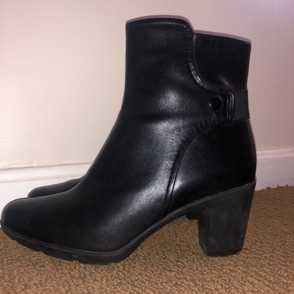 Clarks black booties